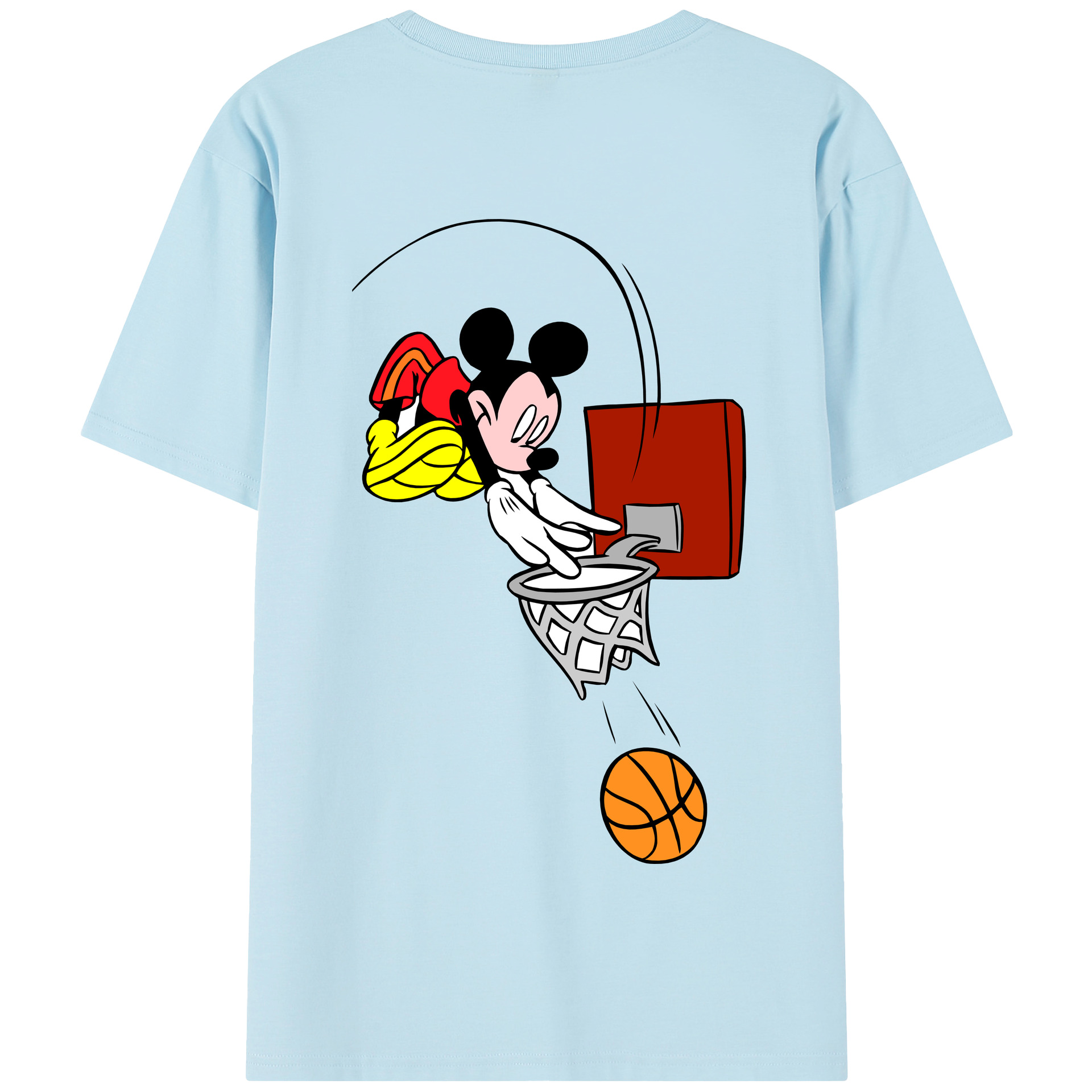 （画像用） ミッキーマウス Mickey Mouse 綿100％半袖Tシャツ（背面プリント）